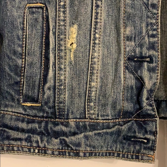 Cropped distressed denim/jean jacket - Picture 3 of 3